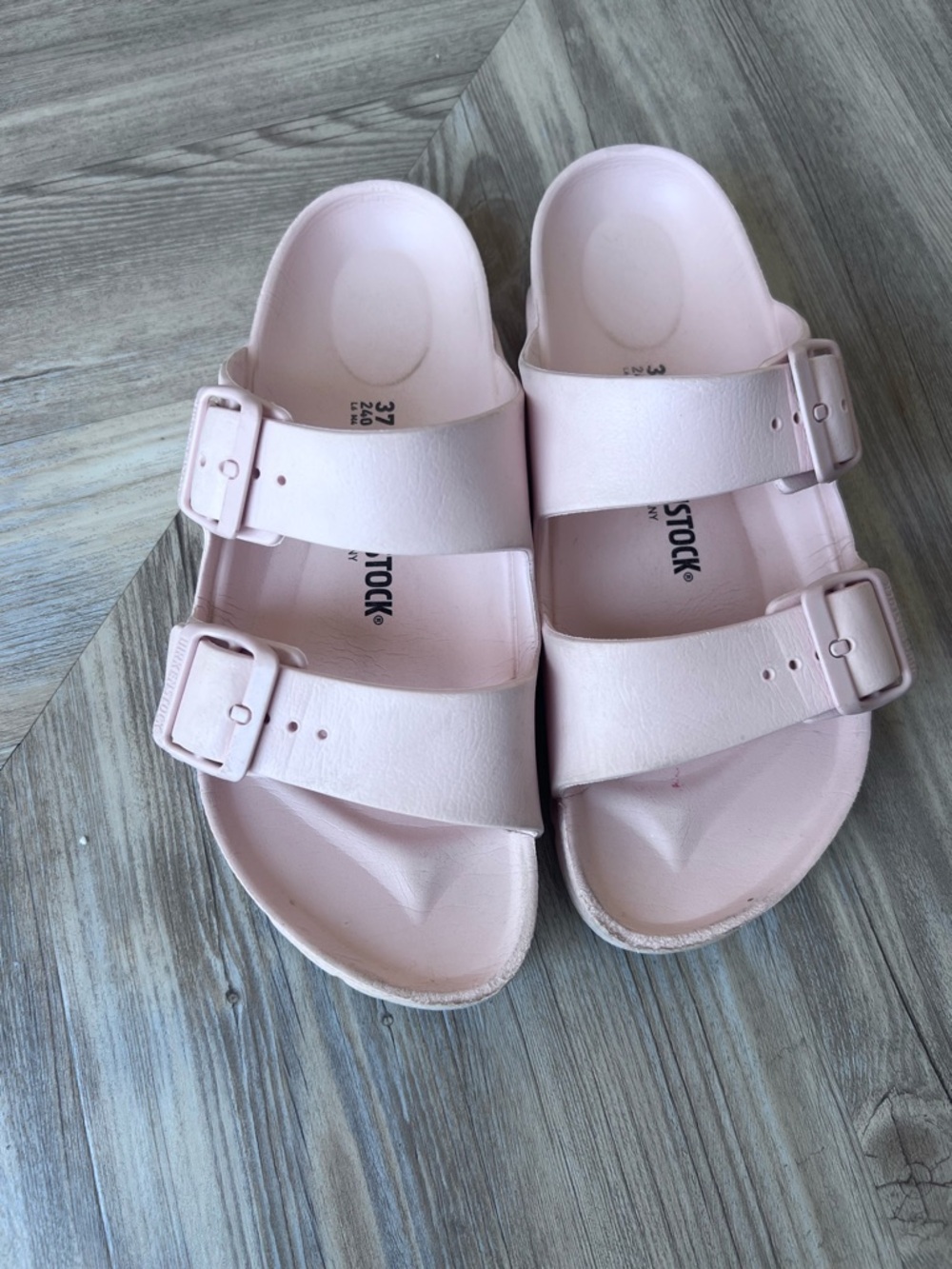 Birkenstock Two-Strap Sandals in Pale Pink